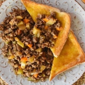 Savoury Mince served with toast.
