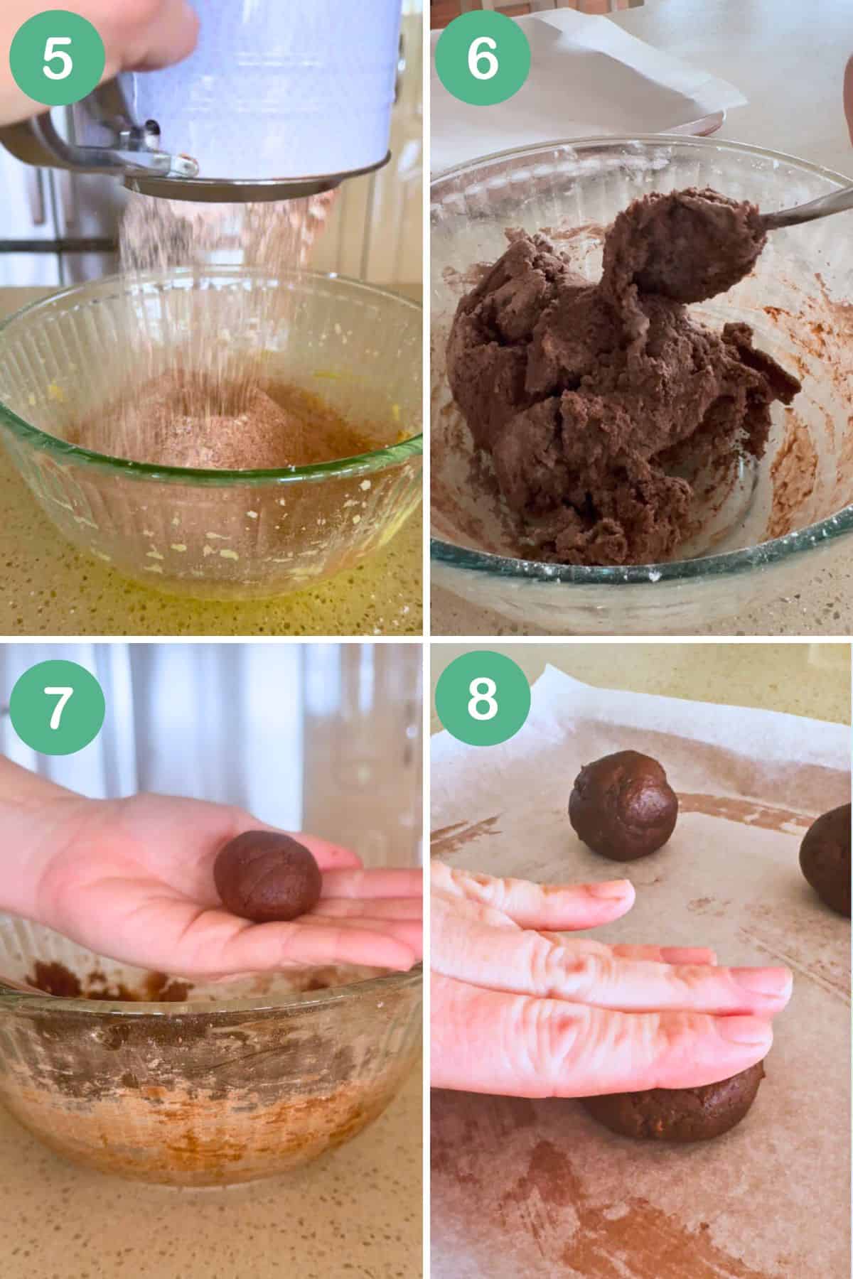 Collage 2 showing steps to making Smartie Cookies.