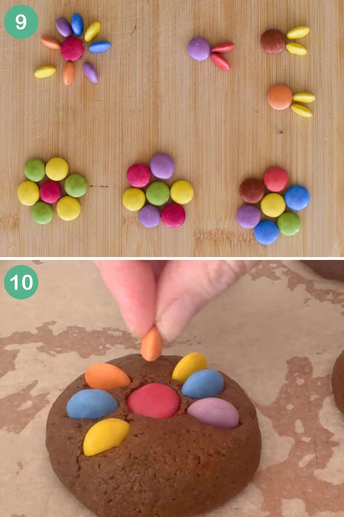 Decorating Smartie Cookies.