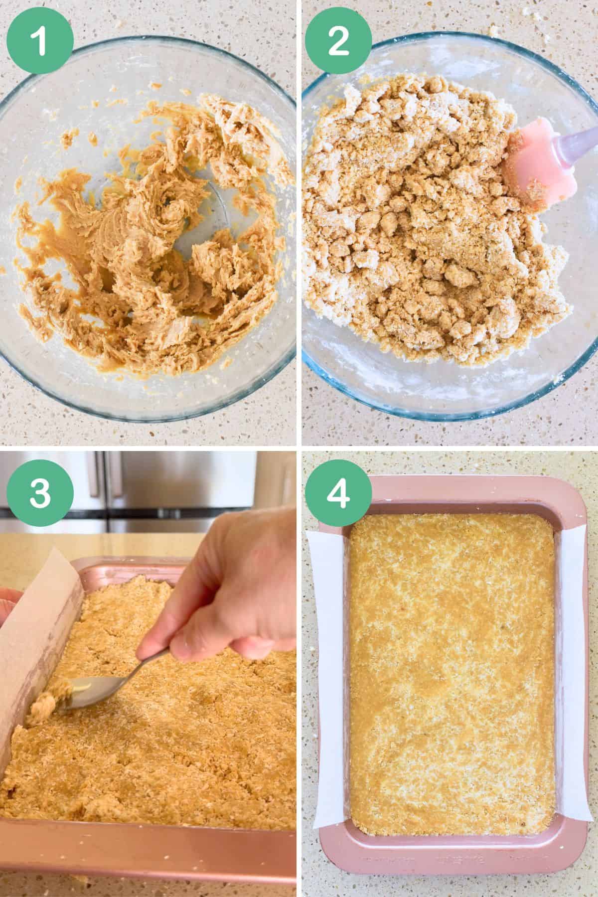 Making caramel oat slice - collage 1.