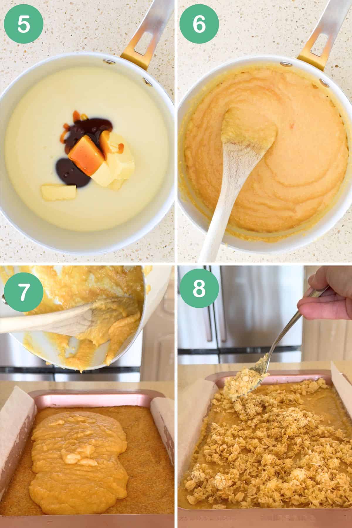 Making caramel oat slice - collage 2.