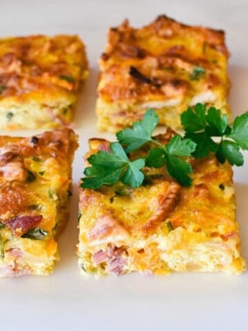 Savoury Slice on plate.