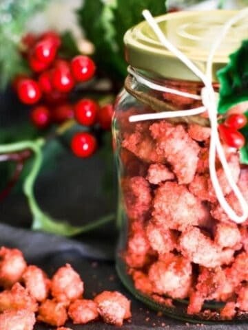 Sugar coated peanuts.