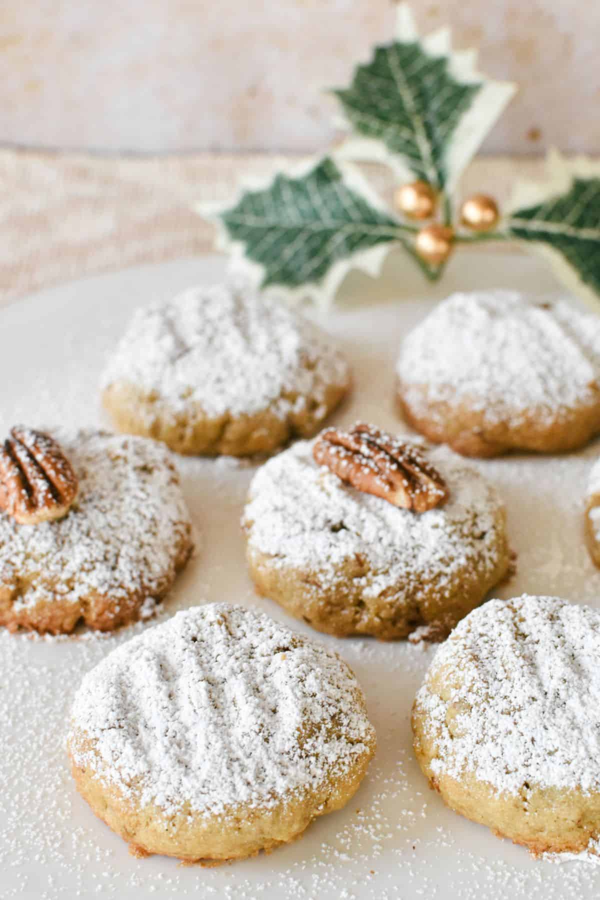 Pecan Biscuits on plate.