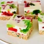 Christmas Jelly Slice on plate.