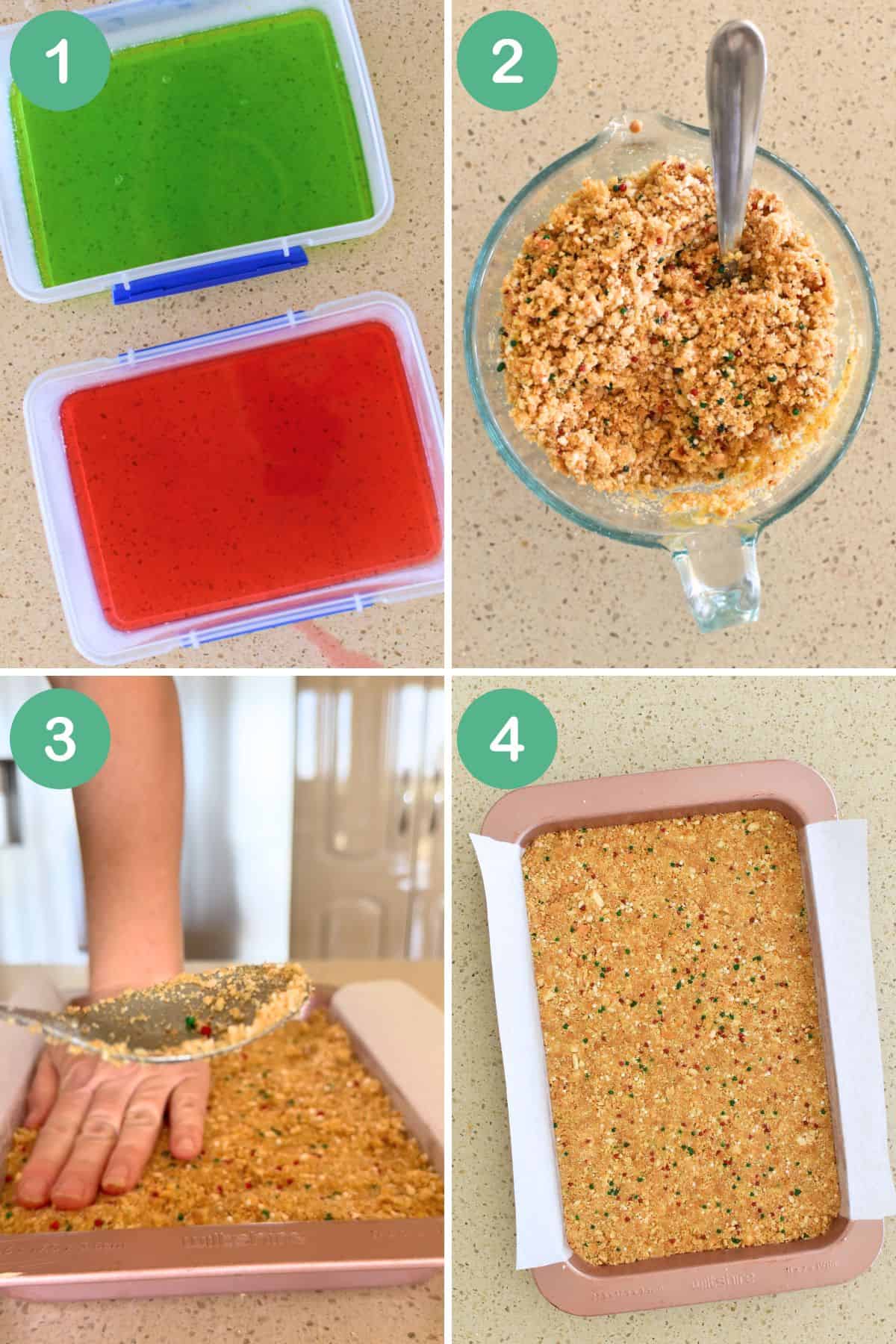 Making Christmas Jelly Slice - collage 1.