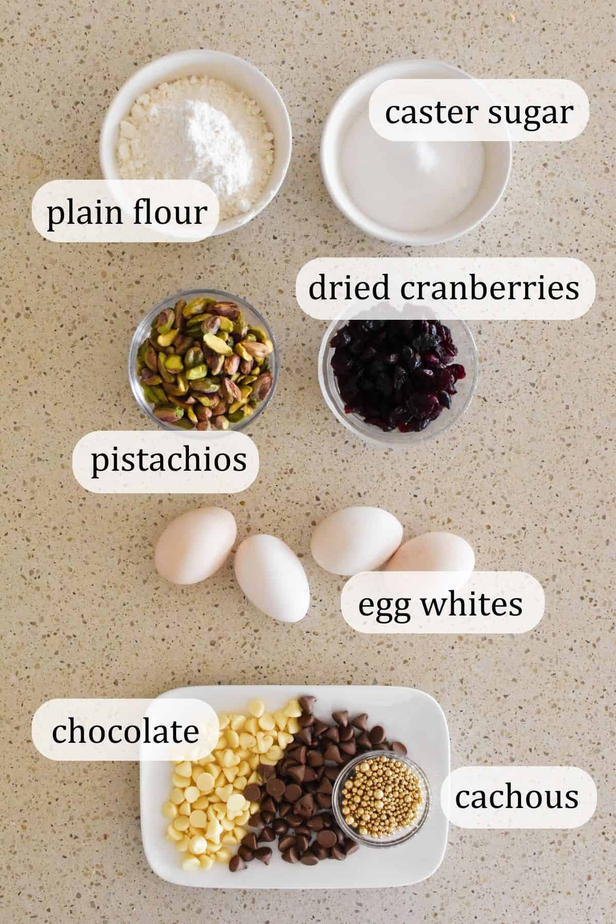 Ingredients for Christmas Biscotti.