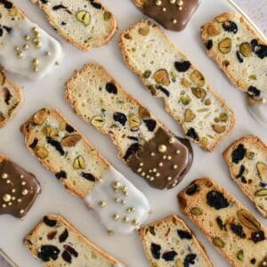 Christmas Biscotti on plate.