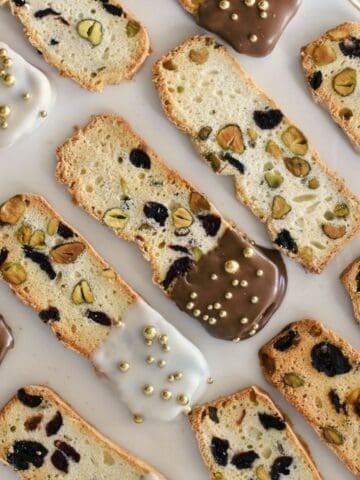 Christmas Biscotti on plate.