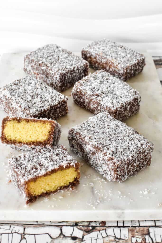 Homemade Lamingtons.