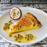 Passionfruit Impossible Pie slice.