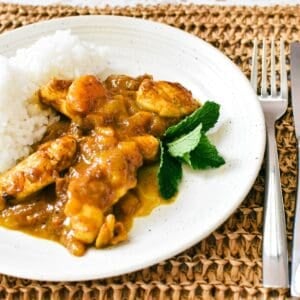 Curried Mango Chicken on plate.