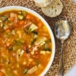 Vegetable soup in bowl.