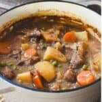 Beef Casserole in casserole dish.