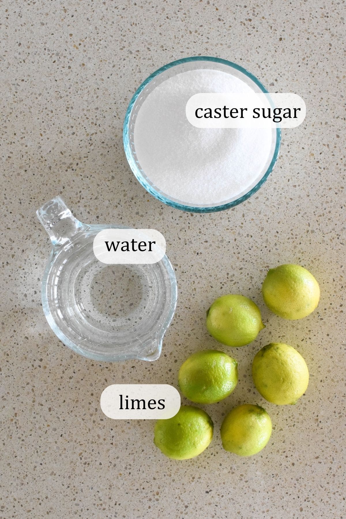 Ingredients for Lime Marmalade.