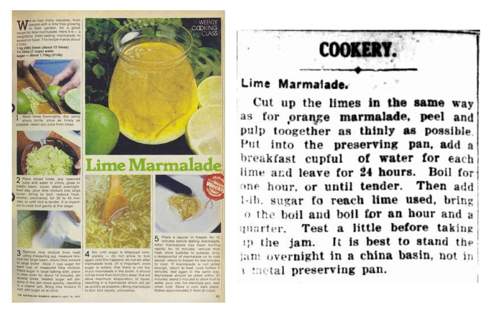 Old-fashioned recipes for lime marmalade.