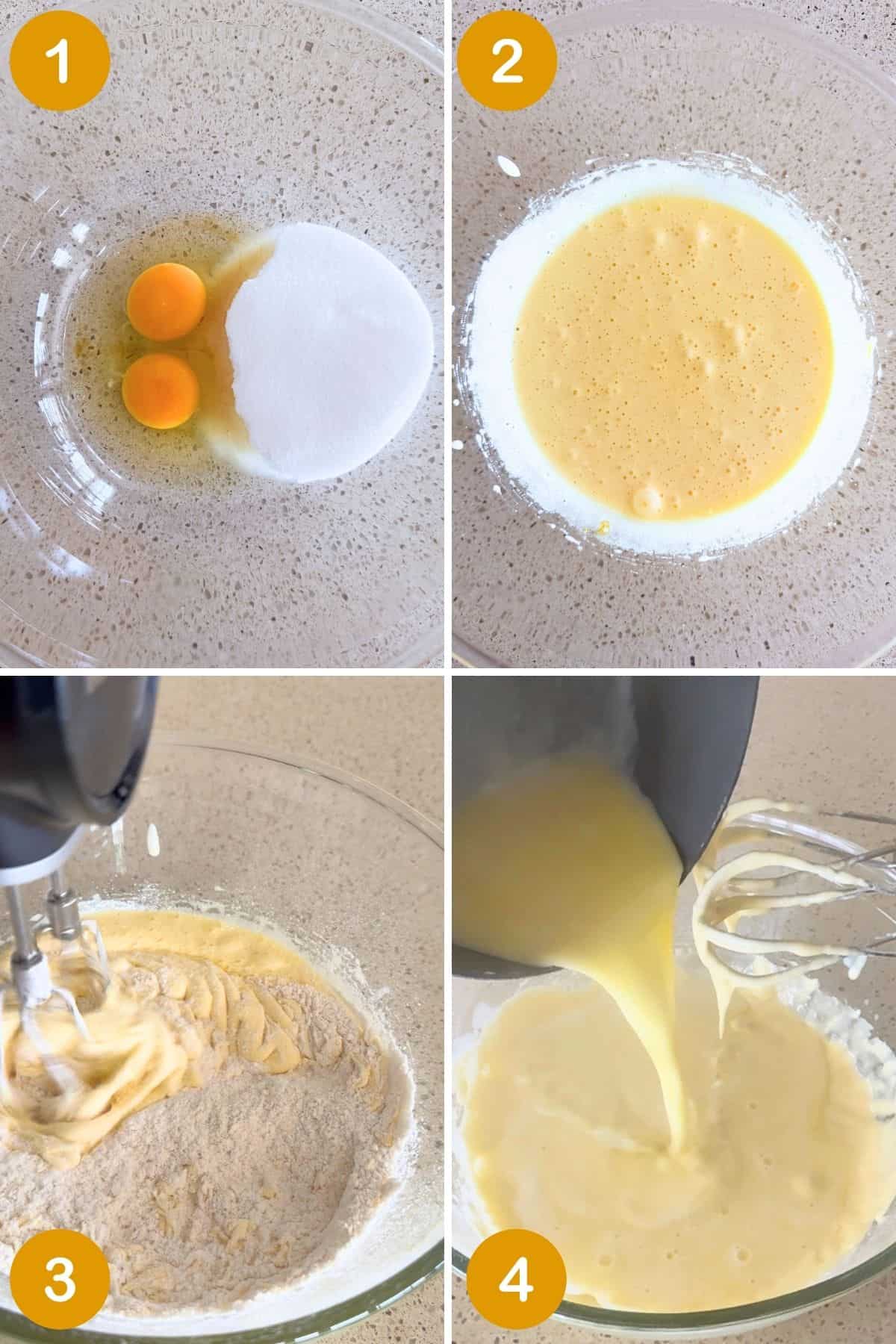 Making cake for dot cake slice.