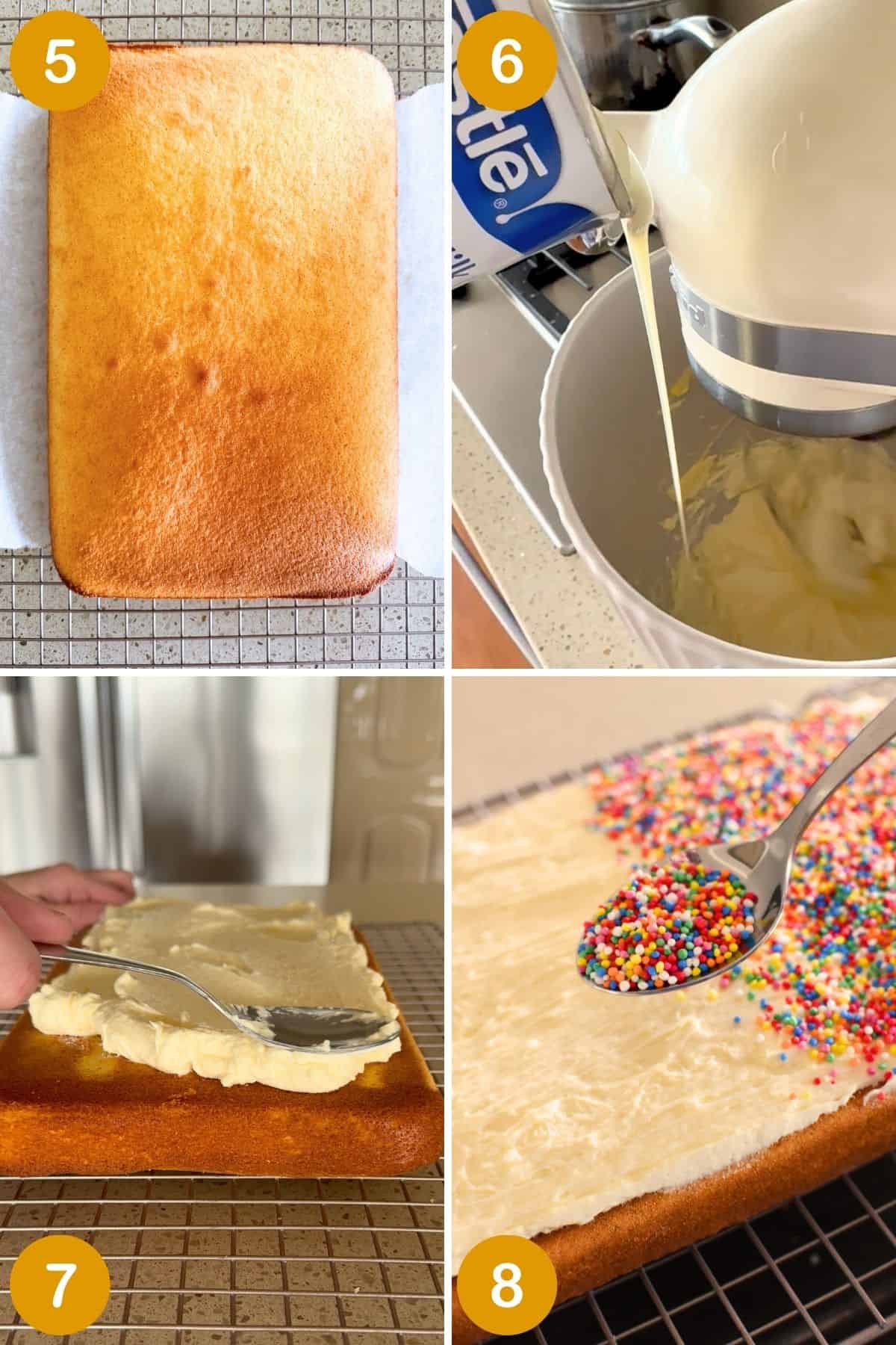 Decorating dot cake slice.