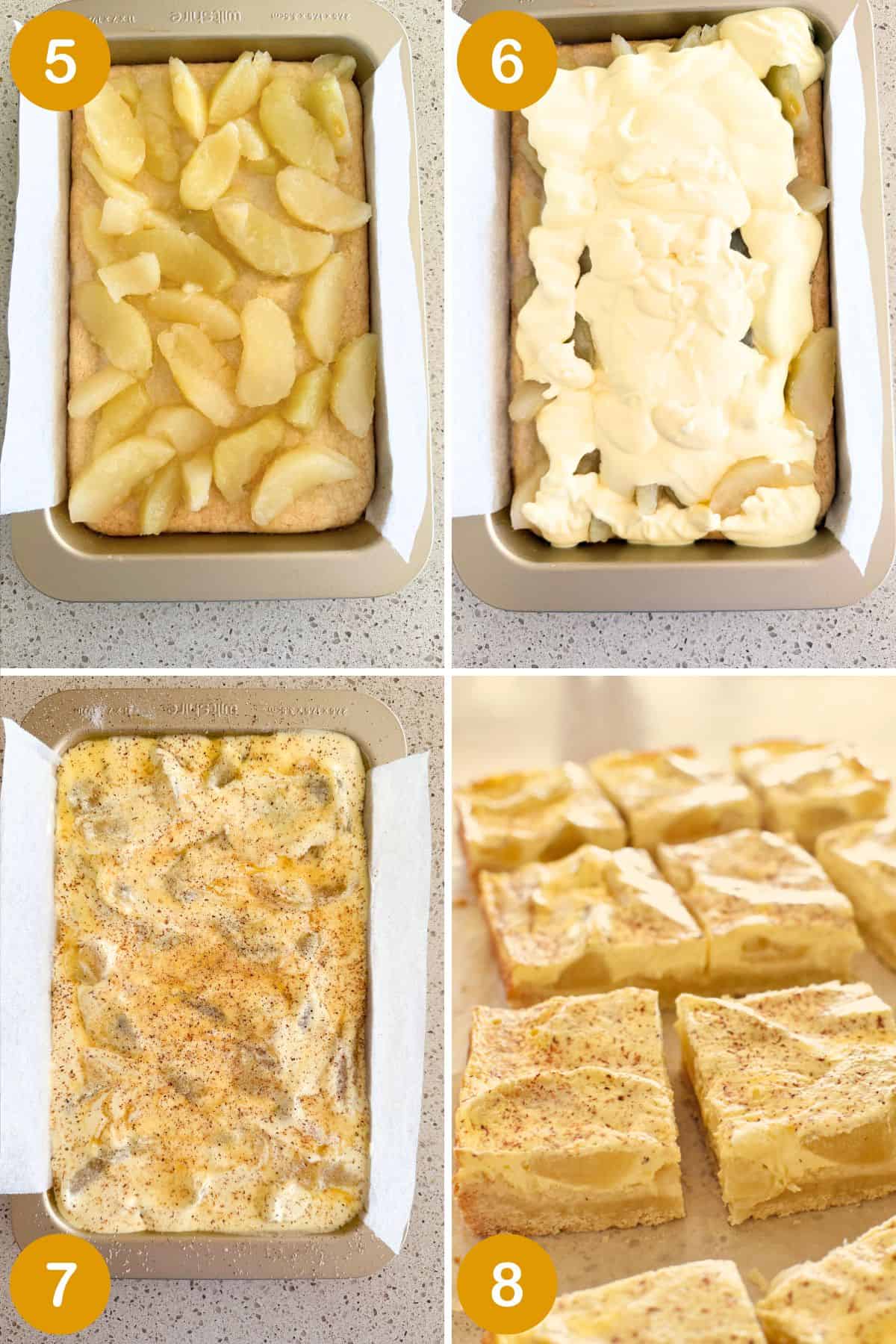 Making topping for sour cream and apple slice.